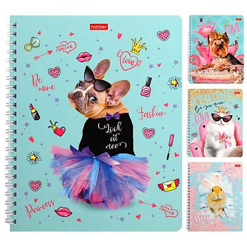 Тетрадь 48л. (клетка) ХАТ спираль "Стильные крошки" асс.