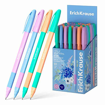 Ручка масл. шар. EK U-109 Stick&Grip Pastel Bloom 61025 синий,1,0мм,Ultra Glide Technology