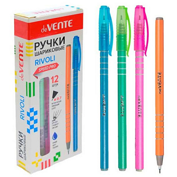 Ручка масл. шар. deVENTE "Rivoli" 5073426 синяя,0,7мм,ультраглад.письмо,корп.асс.