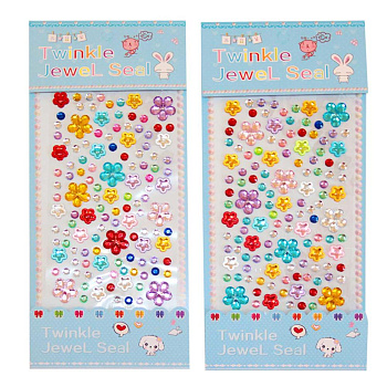 Наклейка декоративная стразы 9*15 Цветы уп12шт/1200шт Р22072-9