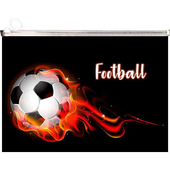 Папка на молнии А4 deVENTE "Football" 3072122 непрозр.с рис.,с расш.,180мкм