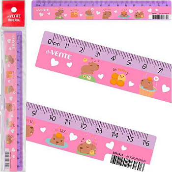 Линейка 16см deVENTE "Capybara" 5091411 пластик.