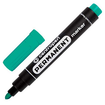 Маркер перм. CENTROPEN 8566/З 2,5мм. зеленый,круглый (термостойкие чернила)