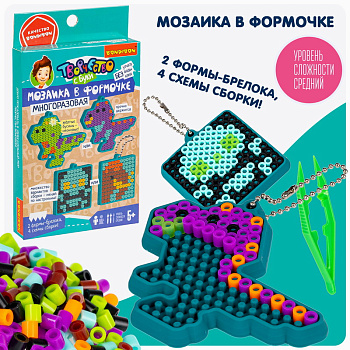 Bondibon Набор д/творчества Мозаика с формами многораз. Динозавры,мамонт,череп В