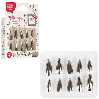 Lukky Нэйл-Арт наб. Metallica 10 наклад.ногтей на клеевой основе,14+,кор.