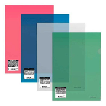 Папка-уголок А4 EK "Glossy Classic" 50155 п/прозр.,глянц.,160мкм,асс. 