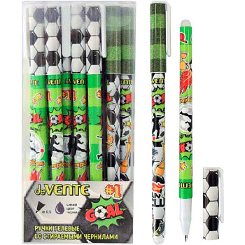 Ручка гелевая "Пиши-стирай" deVENTE "Goal" 5051209 синяя,0,5мм,с ласт.,корп.асс.