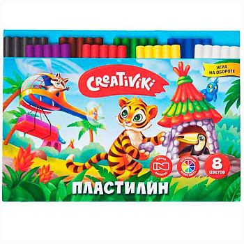 Пластилин  8цв., 120гр. Creativiki ПЛ08КР
