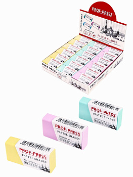 Ластик цветной прямоугольный Pastel shades (ЛС-0087) 3цв,40х20х10мм