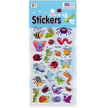 Наклейка декоративная 10*22 Насекомые YXH-079 уп20шт P-22072-4