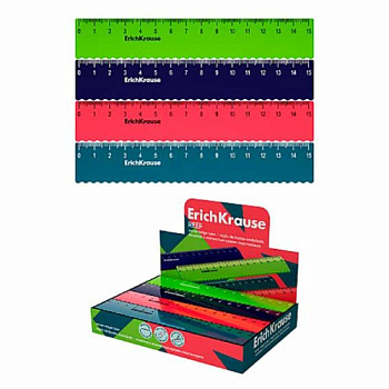 Линейка 15см EK "Reef" 61760 пластик.,с волнистым краем,асс. 61760