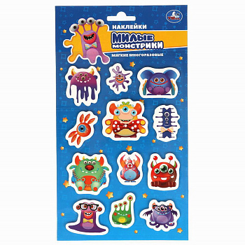 Наклейки А5 Монстрики (мягкие многоразовые) 4680107916044