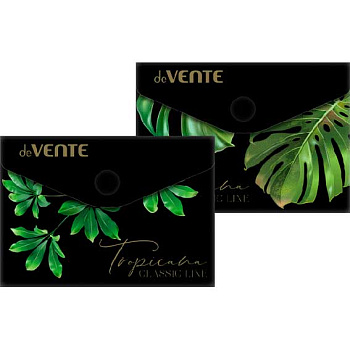 Папка-конверт на кнопке А7 deVENTE "Tropicana" 3071237 тисн.фольг.,непрозр.с рис
