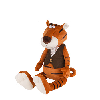 Тигр Гоша (20см) в замшевой жилетке и жабо MT-MRT022101-20