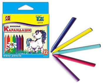 Мелки восковые 12цв. ЛУЧ "Классика" 12С 861-08 круглые,8*90