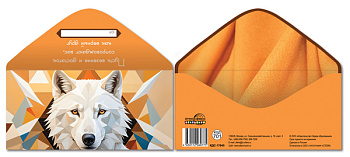 Конверт д/денег на склейке Белый волк КДС-17045 