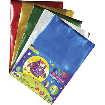 Картон цв. фольгир. А4  5л. 5цв. deVENTE 8040513 пласт. пакет с е/подвесом