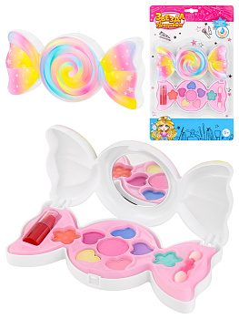 Набор детской косметики (тени для век-8шт/ помада для губ -1шт/ аппликатор-1шт) КС-0423