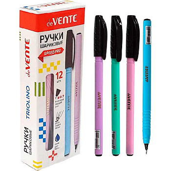 Ручка масл. шар. deVENTE "Triolino Pastel" 5073924 синяя,0,7мм,игольч.,3-хгран.п