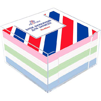 Блок д/заметок 90*90*50мм ATTOMEX 2013600 цветной,непроклееный,65 г/м2,пласт.под