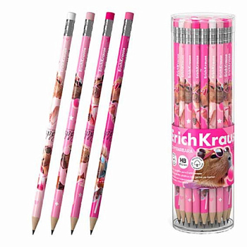 Карандаш ч/гр. пластик. с ласт. EK "CapyBarbara" HB 62771 круглый 62771