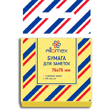 Кл.бумага д/заметок 76*76мм ATTOMEX 100л. жёлтая 2010004