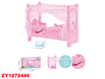 Кровать для куклы CS8881 с балдахином в/к