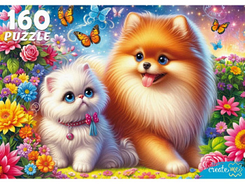 Пазлы (160эл) Друзья в волшебном саду Ф160-4541