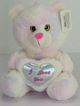 ММ.Медведь 21см с сердцем (глаза блестят) D36707