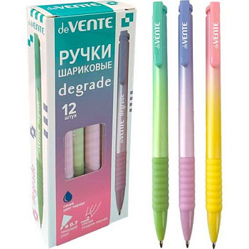 Ручка авт. масл. шар. deVENTE "Degrade" 5070510 синяя,0,7мм,ультрагл.письмо,асс.