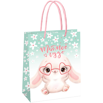 Пакет подарочный бум. (18*23*10см) MESHU "Cute rabbit" матовая ламинация MS_61572