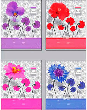 Тетрадь 12л. (линейка) BG "Floral" 5170 асс.