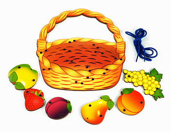 Шнуровка дер. Корзина с фруктами 7929