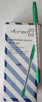 Ручка шар. ATTOMEX 5073323 прозр.корпус , 0,7мм, зеленая