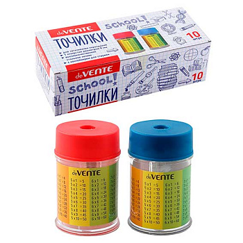 Точилка с контейнером 1отв. deVENTE "School. Таблица умножения" 8031411 пластик.