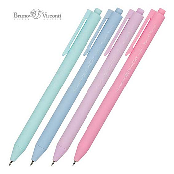 Ручка авт. шар. BV PointClick "Zefir" 20-0377 синяя,0,38мм,корп.soft touch.асс.