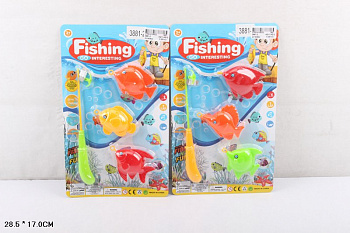 Игра "Рыбалка" 3881-2 с крючком (3 рыбки) на листе