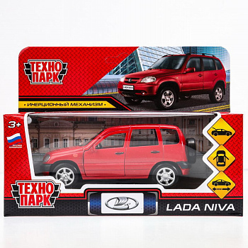 Машина Технопарк металл. Lada Niva красный (12см) дв,баг,инерц,в/к LADANIVA-12-R