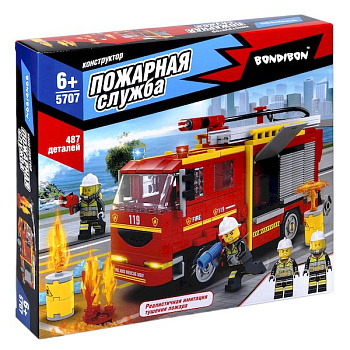 Bondibon Конструктор Пожарная Служба Пожарная машина (487дет) ВВ5707