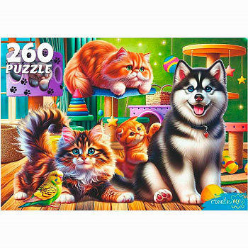 Пазлы (260эл) Дружные домашние животные Ф260-0182
