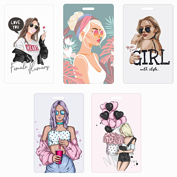 Обложка-карман для карты, пропуска, проездного OfficeSpace "Girl Style", 95*65мм