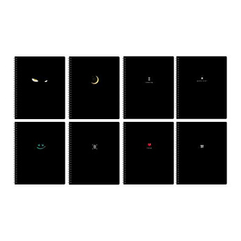 Тетрадь 80л. (клетка) BG спираль "In black" 12074 дв.обл.,выб.лак