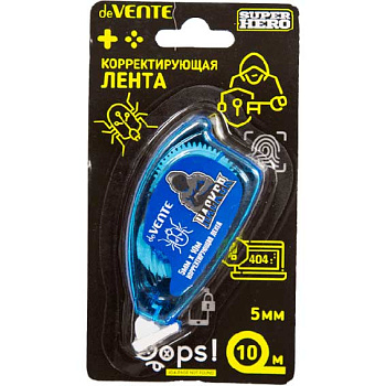 Коррект. лента deVENTE 5мм*10м 4062333 "SuperHero" голуб.п/прозр.корп.,фронт.апп