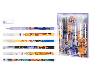 Ручка гелевая "Пиши-Стирай" МС Basir "Луна и солнце" 1860/576 синяя,0.5мм,цв.кор