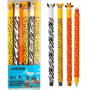 Ручка гелевая "Пиши-Стирай" deVENTE "Safari Park" 5051541 синяя,0,5мм,с ласт.,асс.