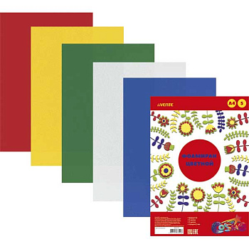 Фоамиран  5л.  5цв. А4 deVENTE 8040776 2мм пласт. пакет ев./подвес