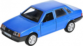 Машина Технопарк металл. Lada-21099 Спутник синий (12см) откр.дв,багаж,инерц,в/к 21099-12-BU