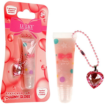 Lukky Charmy Gloss,сверкающий блеск для губ,карамел.,5мл,с ароматом ягодного десерта,браслетик с под