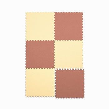 Коврик-пазл EVA 44х44см (6эл) Коричнево-бежевый 24-014