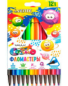 Фломастеры 24цв. deVENTE "Trio" 5083918  вент.колп.,трехгр.корп.,к/к,е/подвес